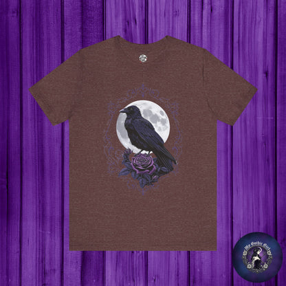 "The Raven and Moon"  Gothic Graphic T-Shirt – Alt Aesthetic Poetic Goth Street-wear