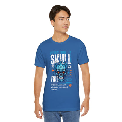 Eternal Blue Skull Flame Gothic Tee