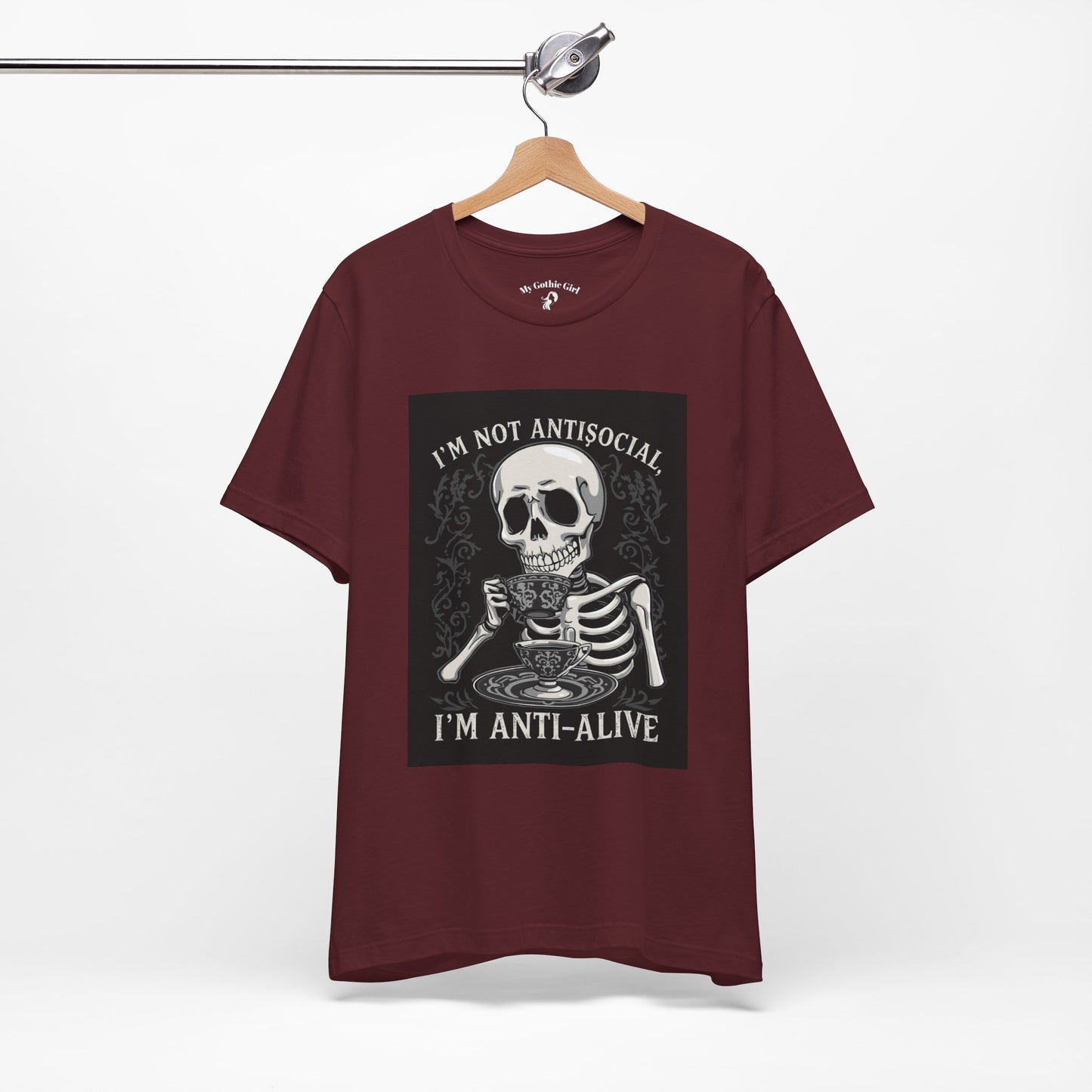 My Gothic Girl "I'M ANTI ALIVE" Graphic T-Shirt Unisex Gothic Dark Fashion Casual Wear