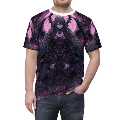 Gothic Anime Reaper Queen Tee – Dark Romance All Over Print | My Gothic Girl