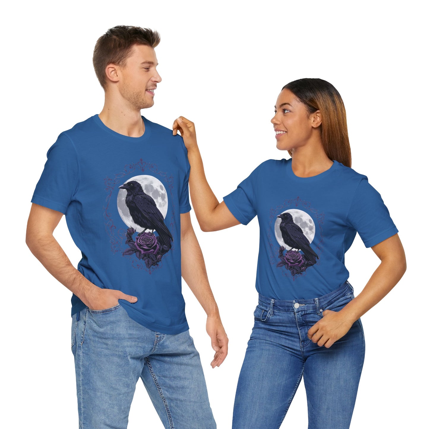"The Raven and Moon"  Gothic Graphic T-Shirt – Alt Aesthetic Poetic Goth Street-wear