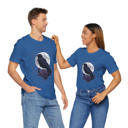 "The Raven and Moon"  Gothic Graphic T-Shirt – Alt Aesthetic Poetic Goth Street-wear