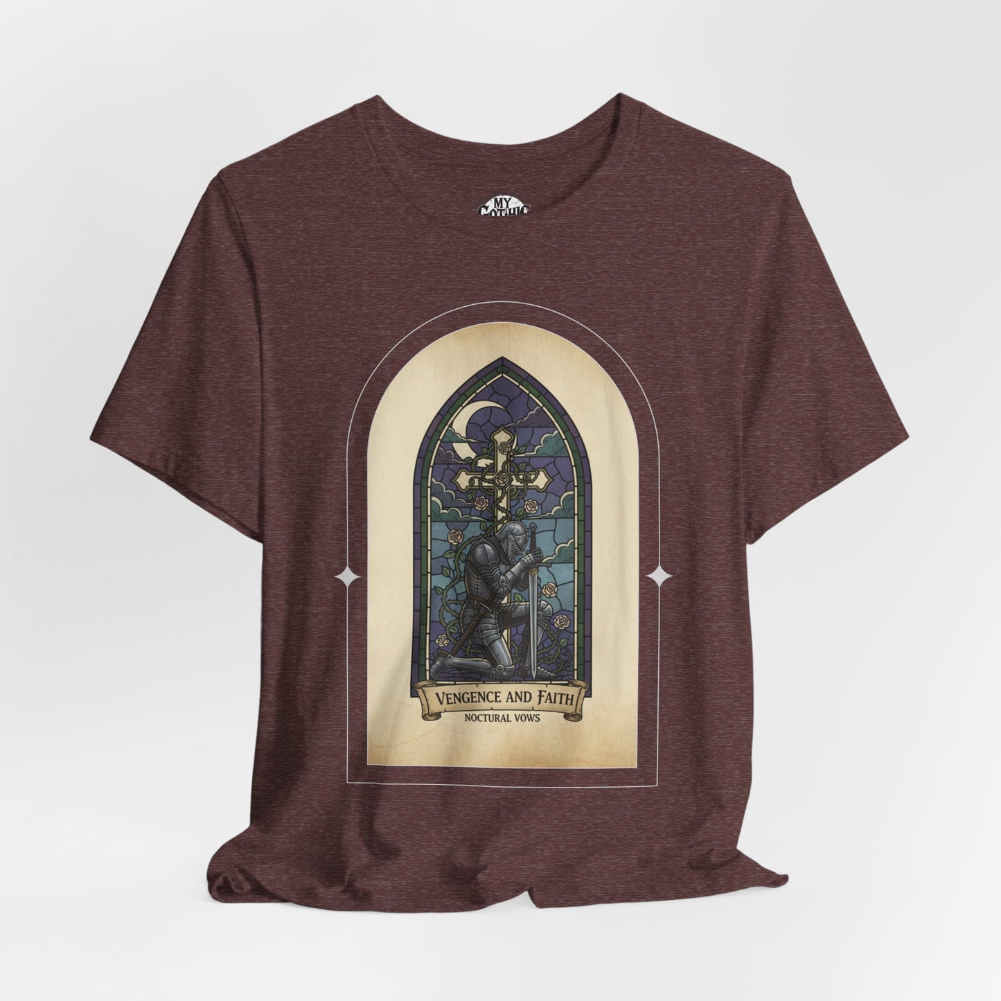 "Vengeance and Faith"  Gothic Graphic T-Shirt – Alt Aesthetic Poetic Goth Streetwear