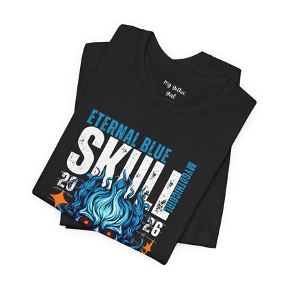 Eternal Blue Skull Flame Gothic Tee