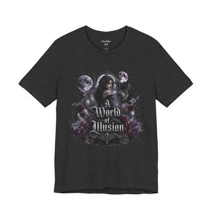 Gothic Moonlight Tee — "A World of Illusion" Graphic T-Shirt