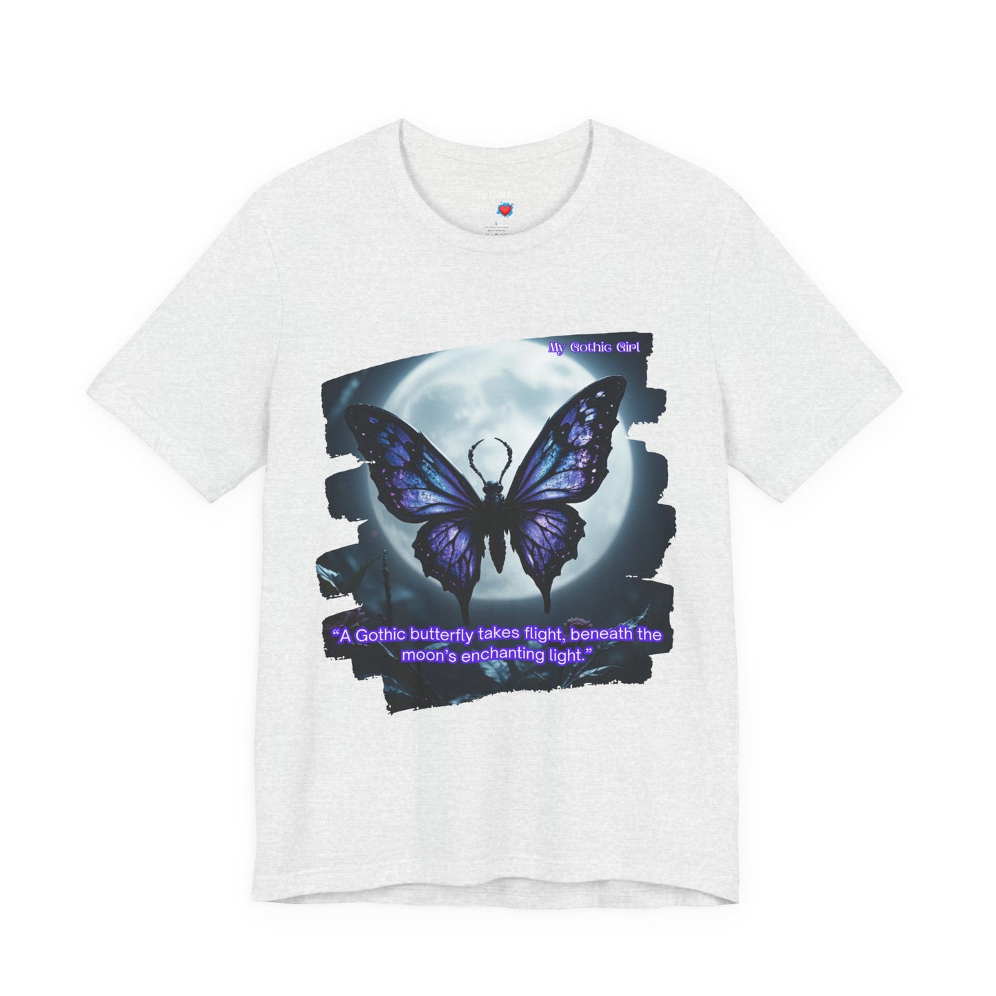 My Gothic Girl T-Shirt "Purple Gothic Butterfly" – Whimsy Goth Streetwear, Dark Poetry Fashion, Alt Aesthetic Apparel
