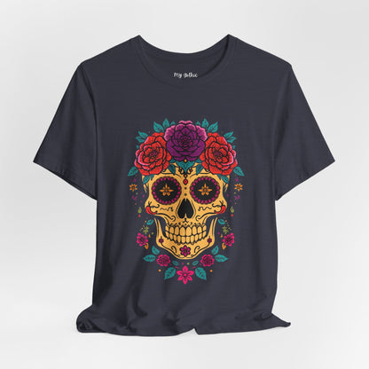 Day of the Dead Sugar Skull Tee — Floral Calavera Graphic T-Shirt