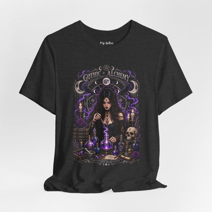 Gothic Alchemy T-Shirt — Witch Potion Skull Graphic Tee
