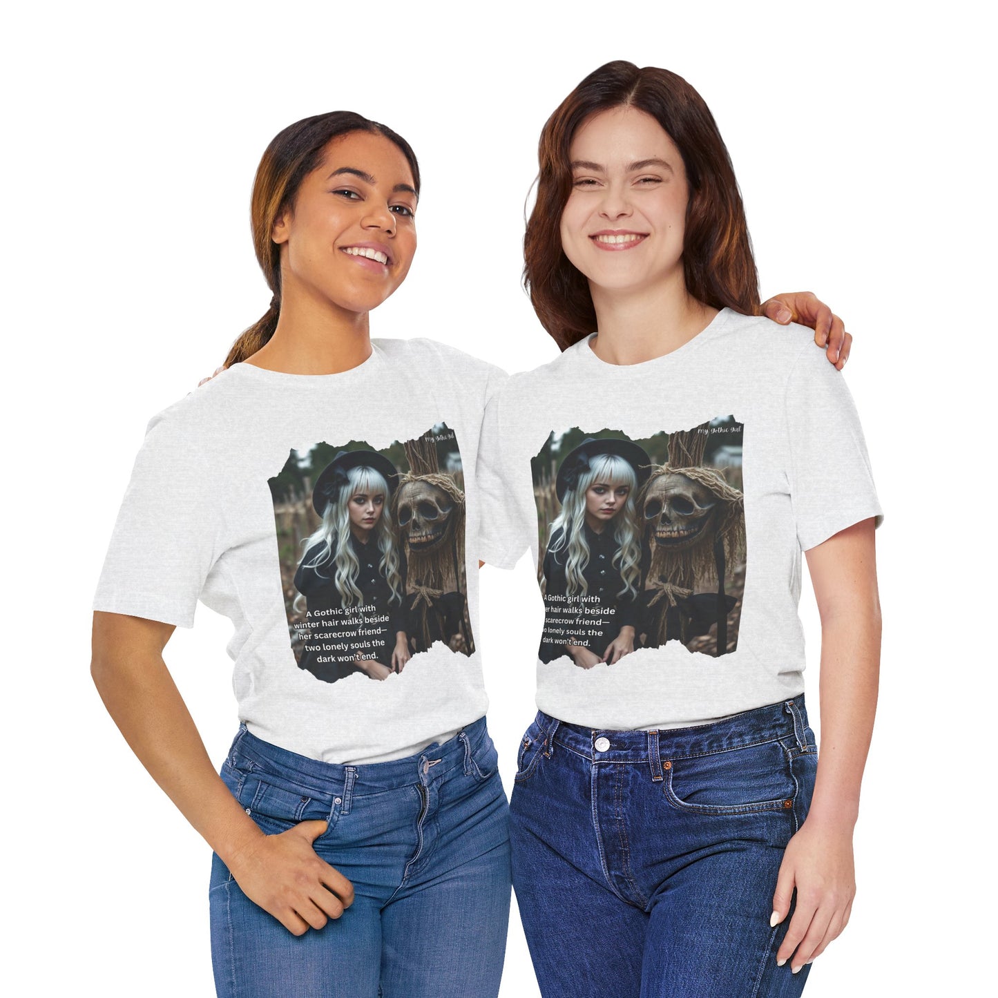 My Gothic Girl T-Shirt "Scarecrow Friend" – Whimsy Goth Streetwear, Dark Poetry Fashion, Alt Aesthetic Apparel
