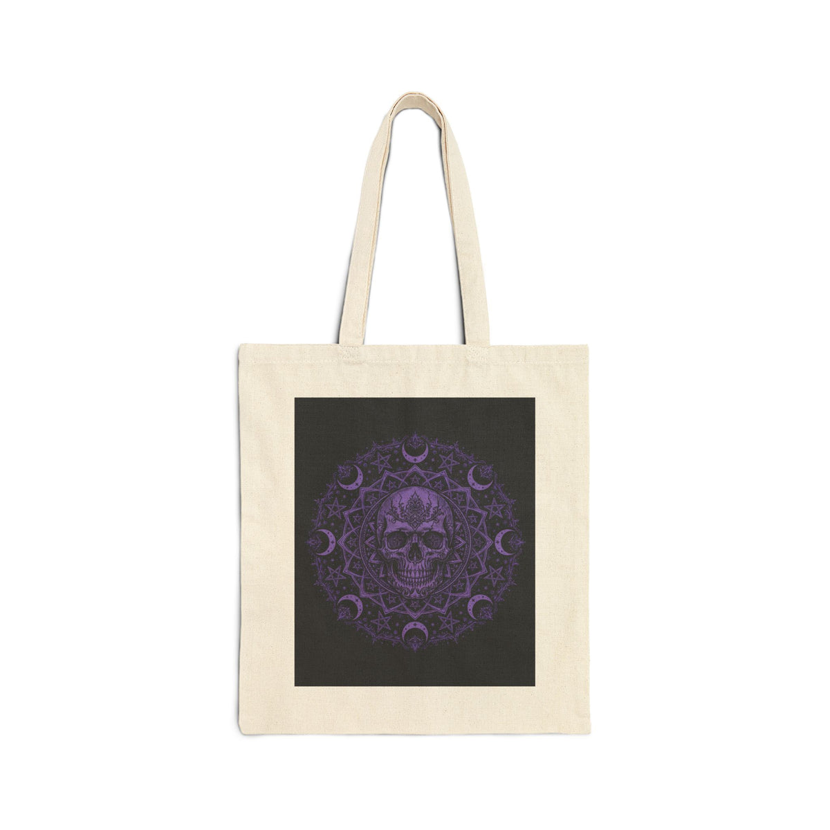 Skull Mandala Moon Tote — 'My Gothic Girl' Canvas Tote Bag