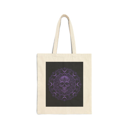 Skull Mandala Moon Tote — 'My Gothic Girl' Canvas Tote Bag