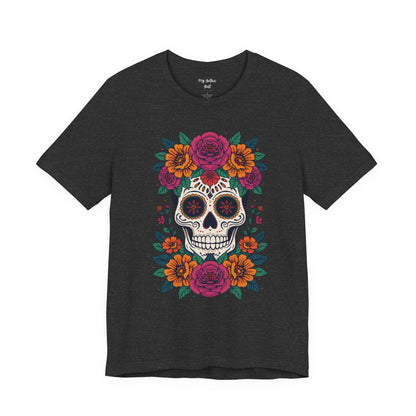 Sugar Skull Floral Tee — Day of the Dead Skull T-Shirt