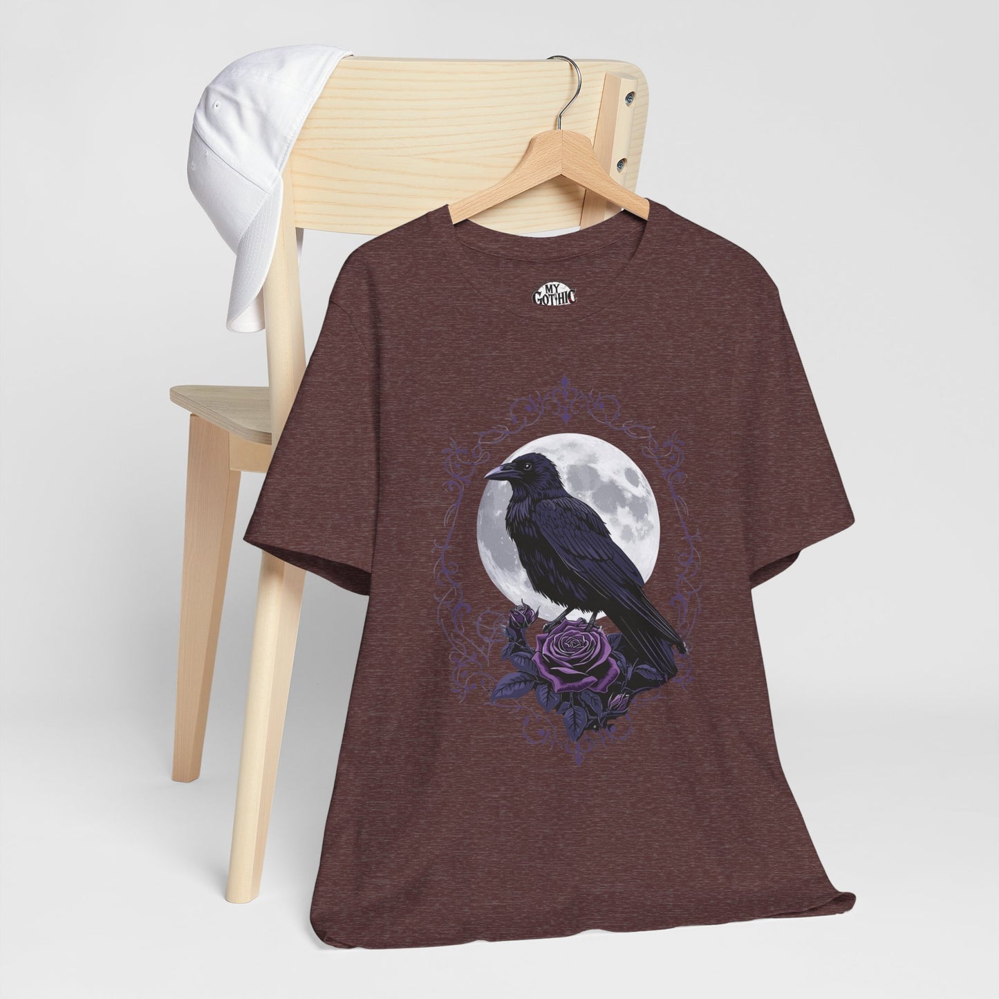 "The Raven and Moon"  Gothic Graphic T-Shirt – Alt Aesthetic Poetic Goth Street-wear