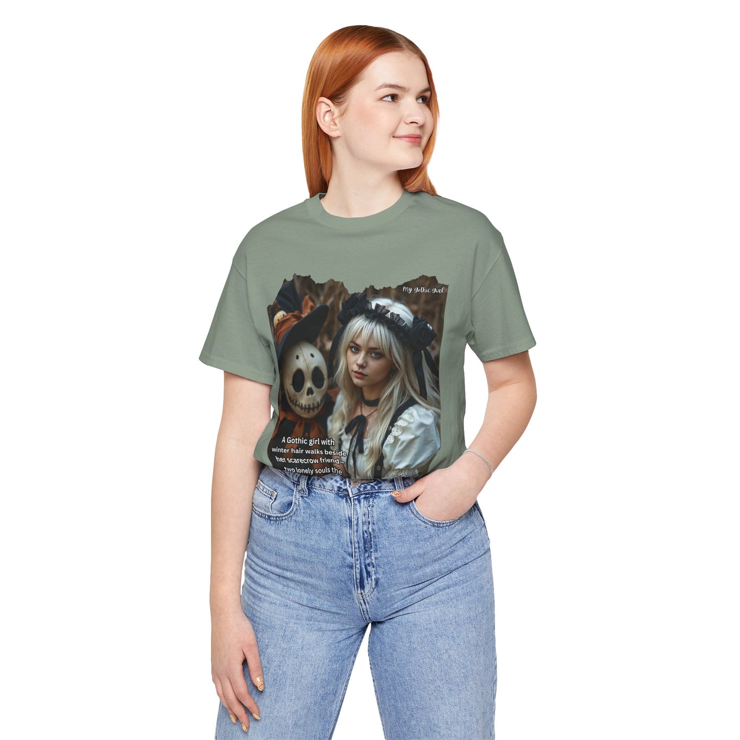 My Gothic Girl T-Shirt "Scarecrow Friend" – Whimsy Goth Streetwear, Dark Poetry Fashion, Alt Aesthetic Apparel