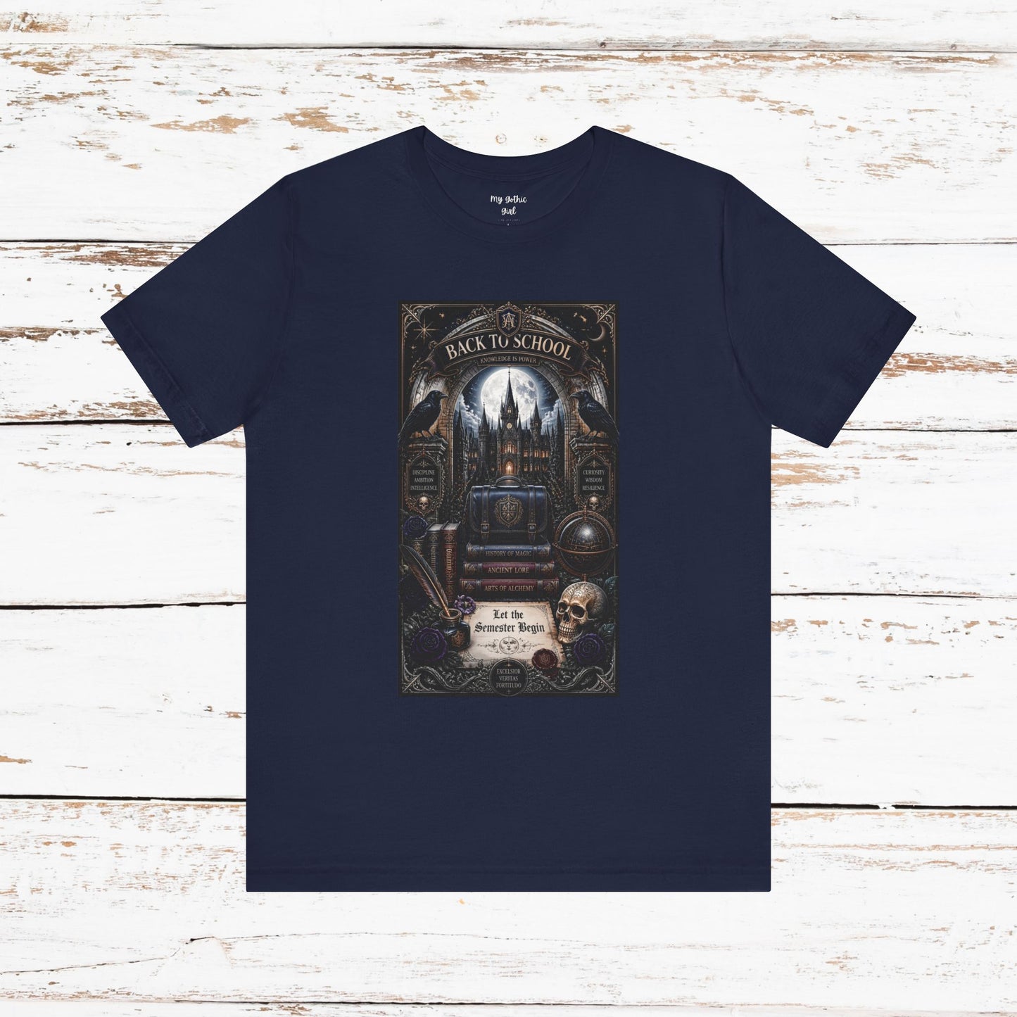Back to School Gothic T-Shirt — Haunted Academy Illustration