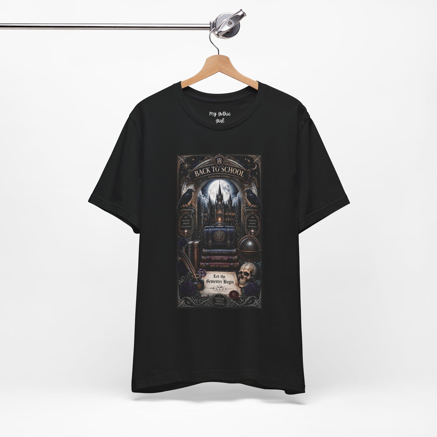 Back to School Gothic T-Shirt — Haunted Academy Illustration