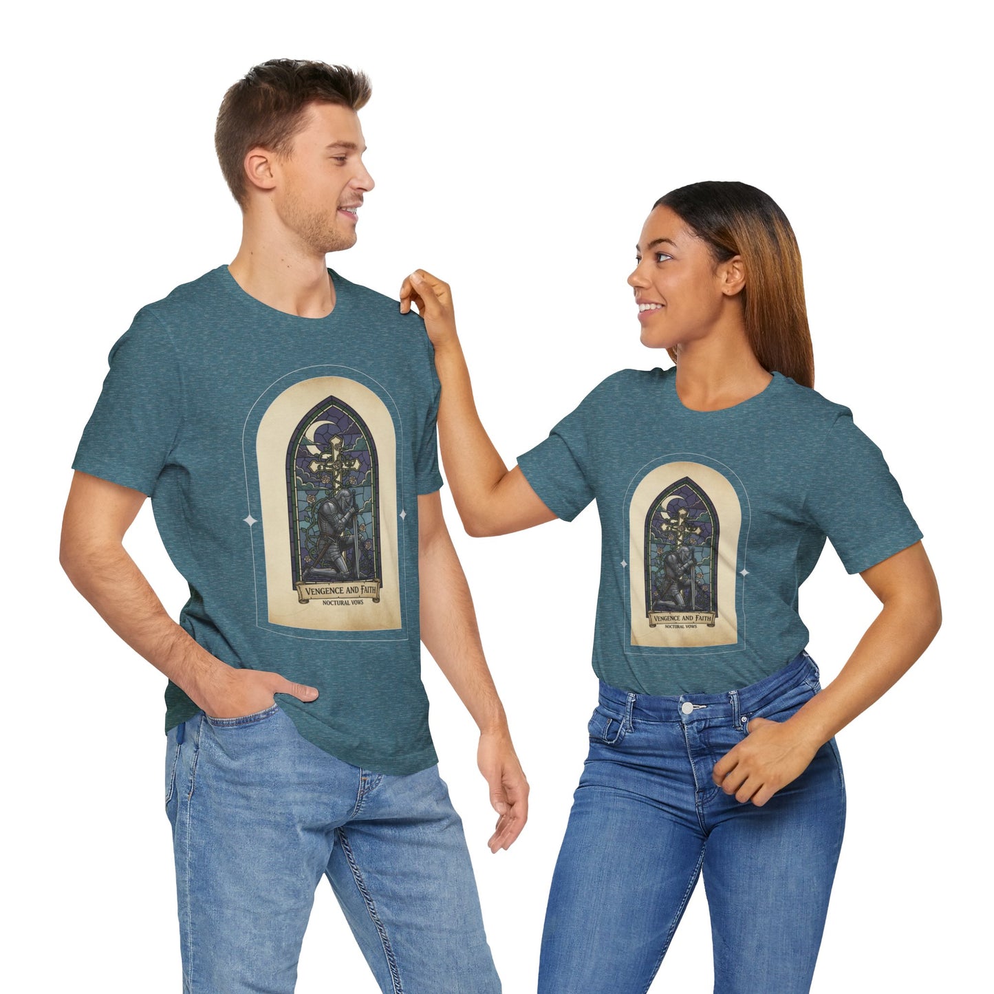"Vengeance and Faith"  Gothic Graphic T-Shirt – Alt Aesthetic Poetic Goth Streetwear