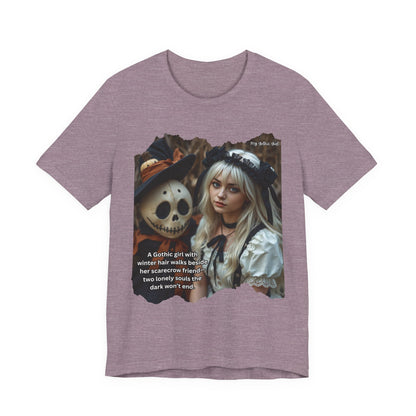 My Gothic Girl T-Shirt "Scarecrow Friend" – Whimsy Goth Streetwear, Dark Poetry Fashion, Alt Aesthetic Apparel