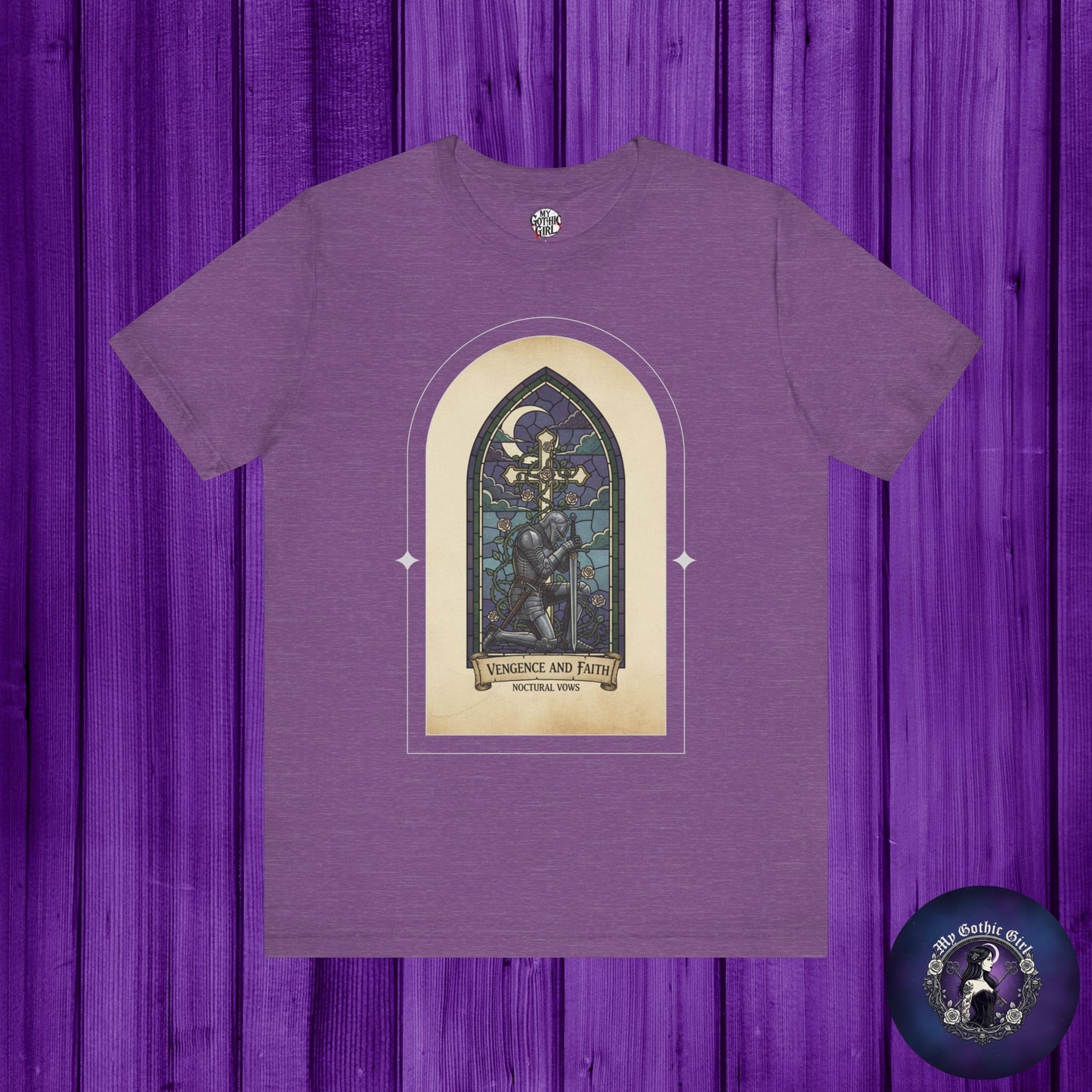 "Vengeance and Faith"  Gothic Graphic T-Shirt – Alt Aesthetic Poetic Goth Streetwear
