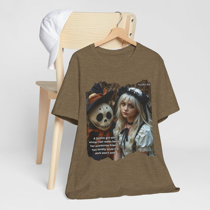 My Gothic Girl T-Shirt "Scarecrow Friend" – Whimsy Goth Streetwear, Dark Poetry Fashion, Alt Aesthetic Apparel