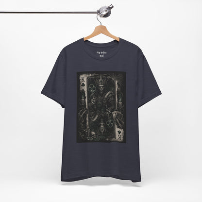 King of Clubs Gothic Playing Card Tee — Dark Skull Poker Graphic T-Shirt