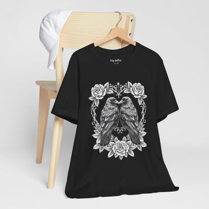 Raven Romance Tee — Gothic Floral Crow T-Shirt