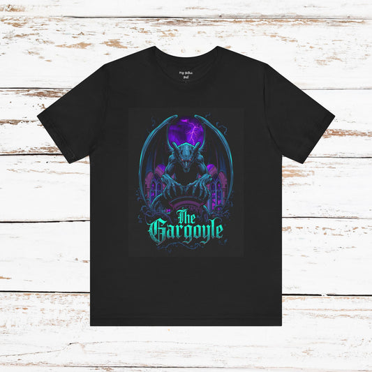 "The Gargoyle" — Dark Gothic Winged Statue Graphic Tee Design