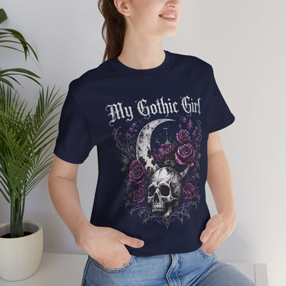 My Gothic Girl Skull Tee — Gothic Moon & Purple Roses T-Shirt