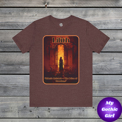 “Lilith  —  Eden’s Outcast, The Price of Freedom.” Graphic T-Shirt – Alt Aesthetic Poetic Goth Street-wear