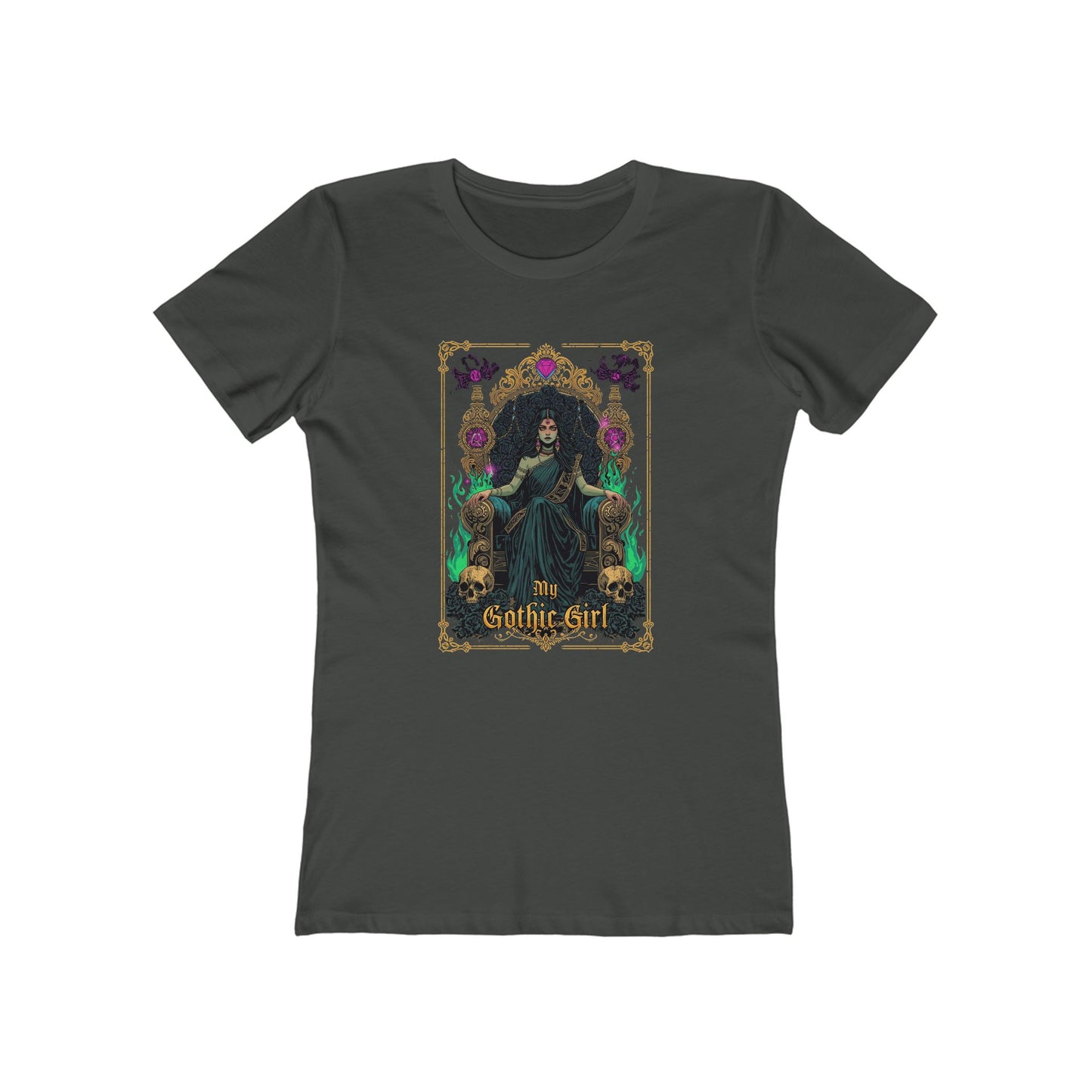 Dark Tarot Empress — Gothic Women's Boyfriend Fit T-Shirt