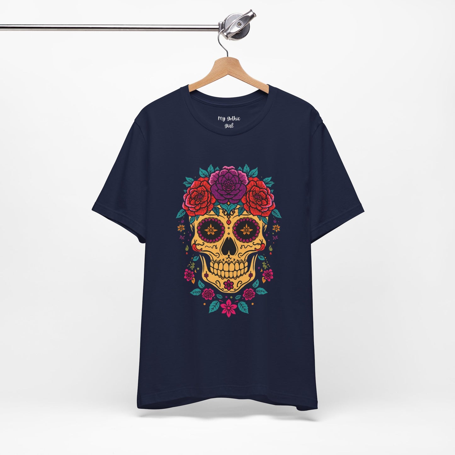 Day of the Dead Sugar Skull Tee — Floral Calavera Graphic T-Shirt