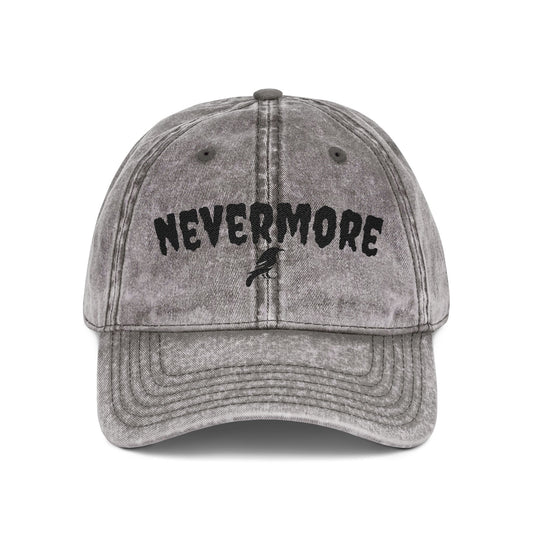 My Gothic Girl "NEVERMORE RAVEN" Vintage Baseball Cap Alt Goth Head-Wear
