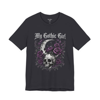 My Gothic Girl Skull Tee — Gothic Moon & Purple Roses T-Shirt