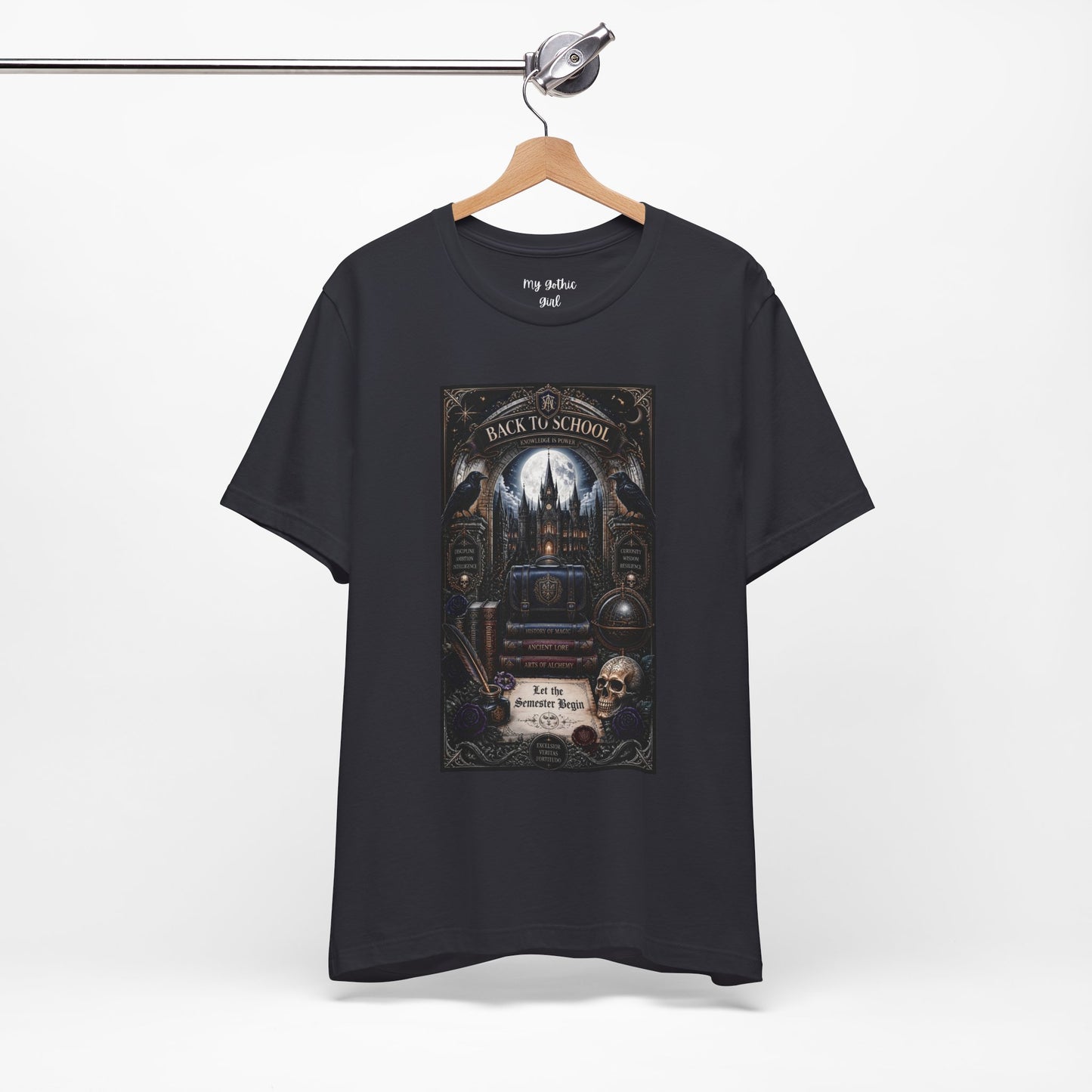 Back to School Gothic T-Shirt — Haunted Academy Illustration