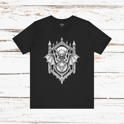 A Sinister Gremlin Riding on a Flying Bat - Graphic Tee