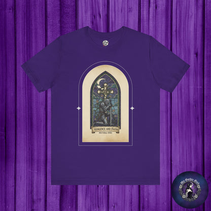 "Vengeance and Faith"  Gothic Graphic T-Shirt – Alt Aesthetic Poetic Goth Streetwear