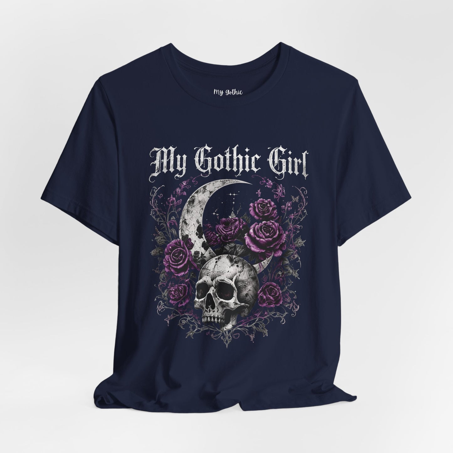 My Gothic Girl Skull Tee — Gothic Moon & Purple Roses T-Shirt