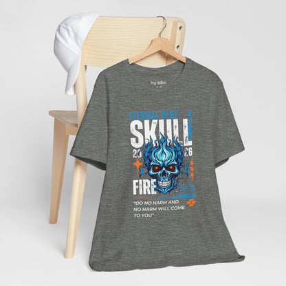 Eternal Blue Skull Flame Gothic Tee
