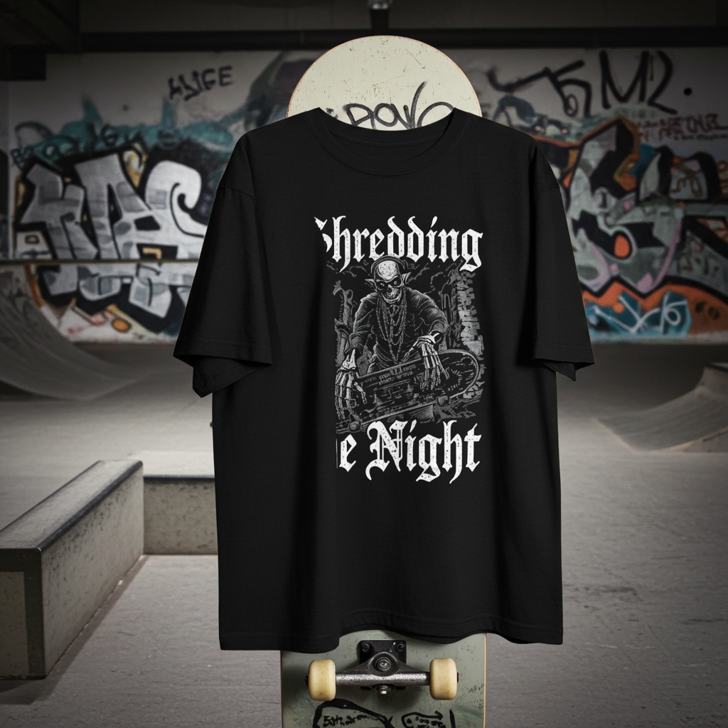 "Shredding The Night" Street Skater T Shirt
