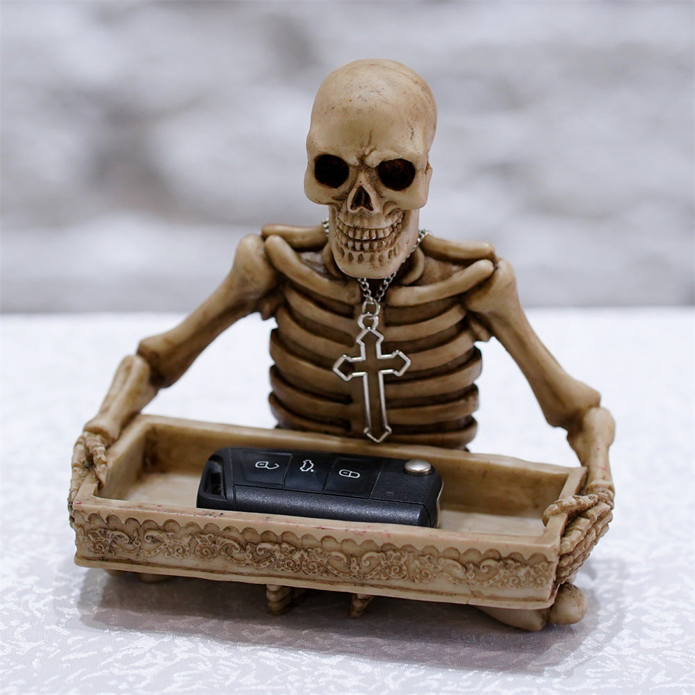 Gothic Resin Skull Tray for Jewelry and Decoration