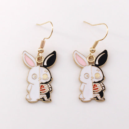 Gothic Black Cat Skull Earrings for Women's Jewelry